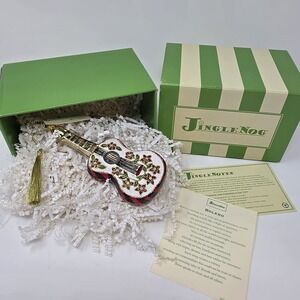 NIB JingleNog Bolero Guitar Ornament #80556 Hand Blown & Painted in Poland